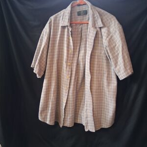 Orvis Blue and Tan Plaid Casual Shirt